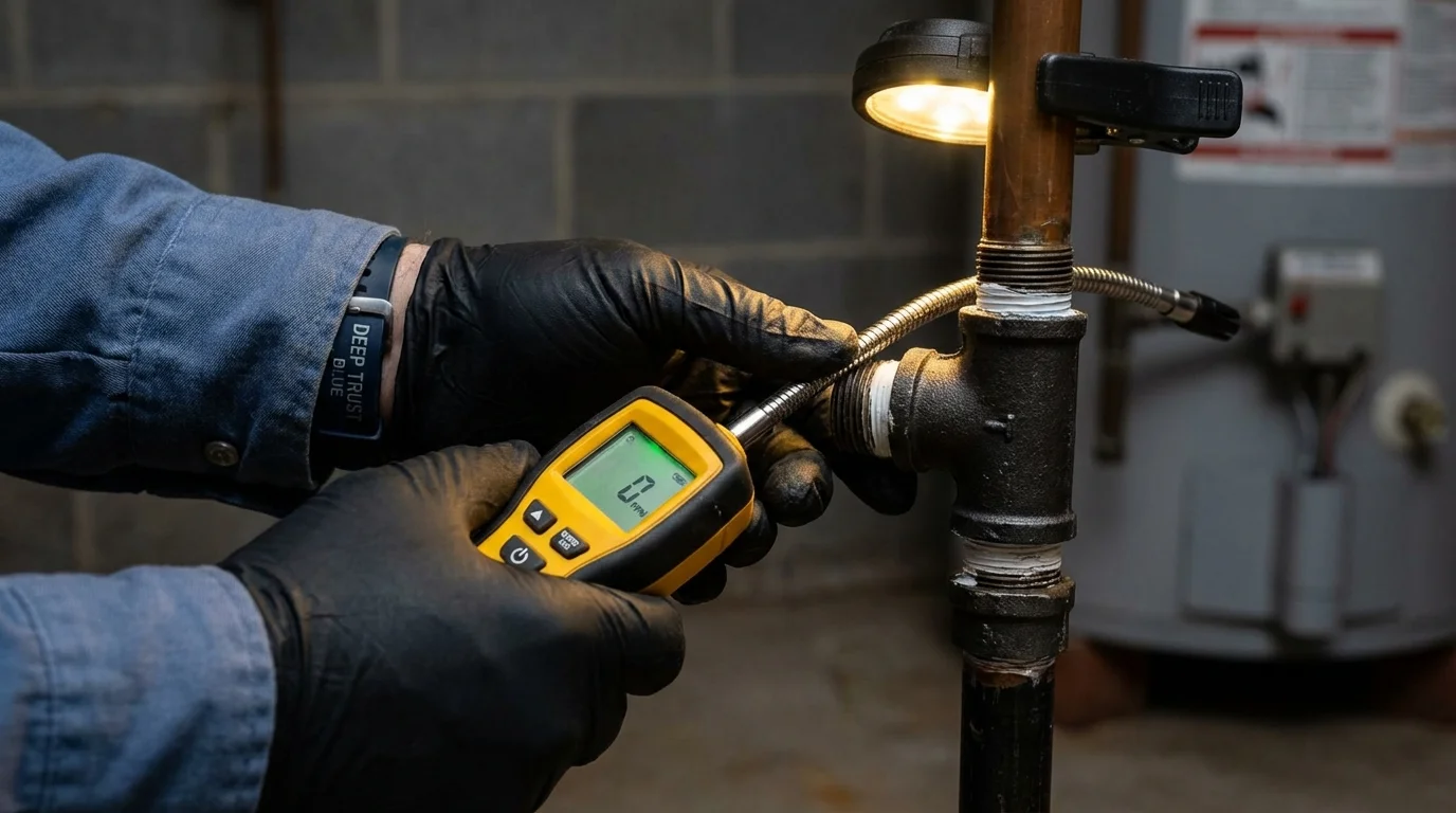 Gas leak detection with electronic sniffer by Johns Plumbing LLC in Anaheim