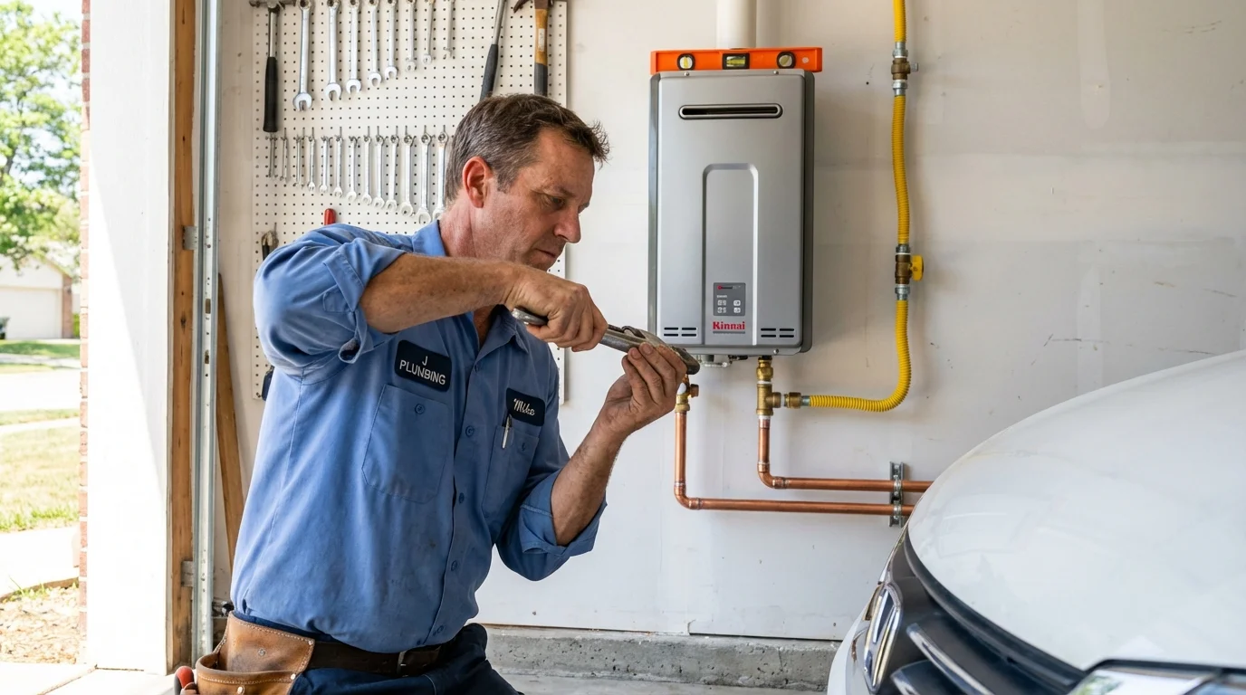 Tankless water heater installation by a Johns Plumbing LLC plumber in Anaheim
